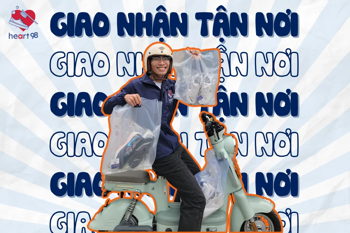 HEART98 hỗ trợ giao nhận giày tận nơi tại Thủ Đức, giúp khách hàng tiết kiệm thời gian khi sử dụng dịch vụ.
