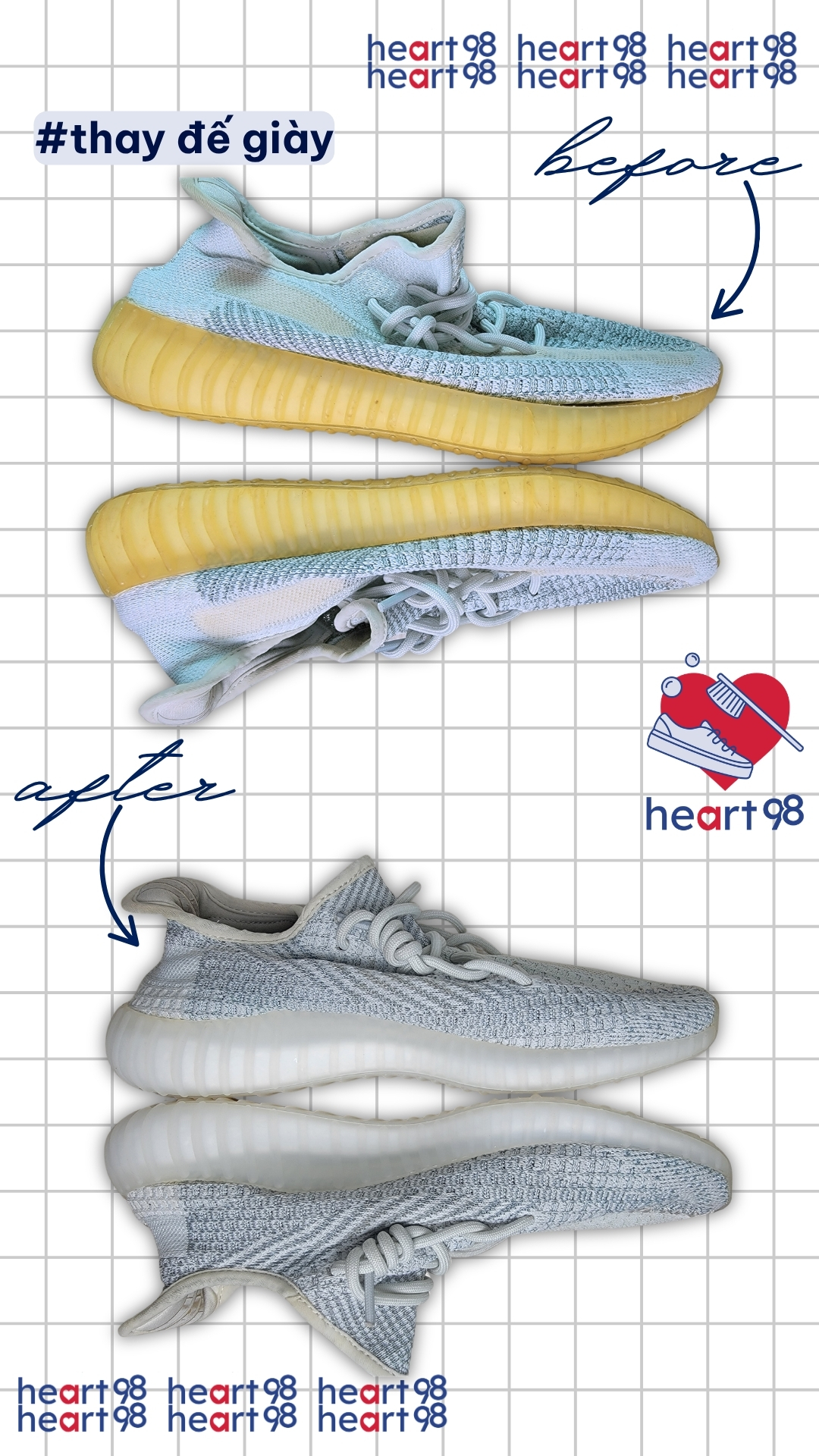thay đế giày tại heart98