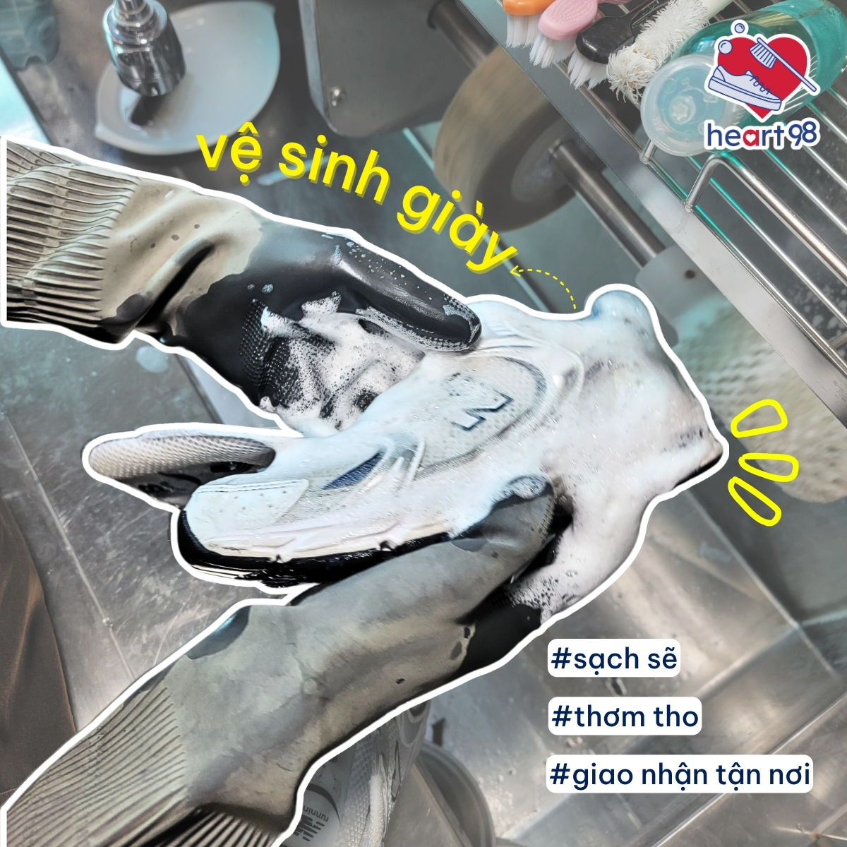 vệ sinh giày tại heart98