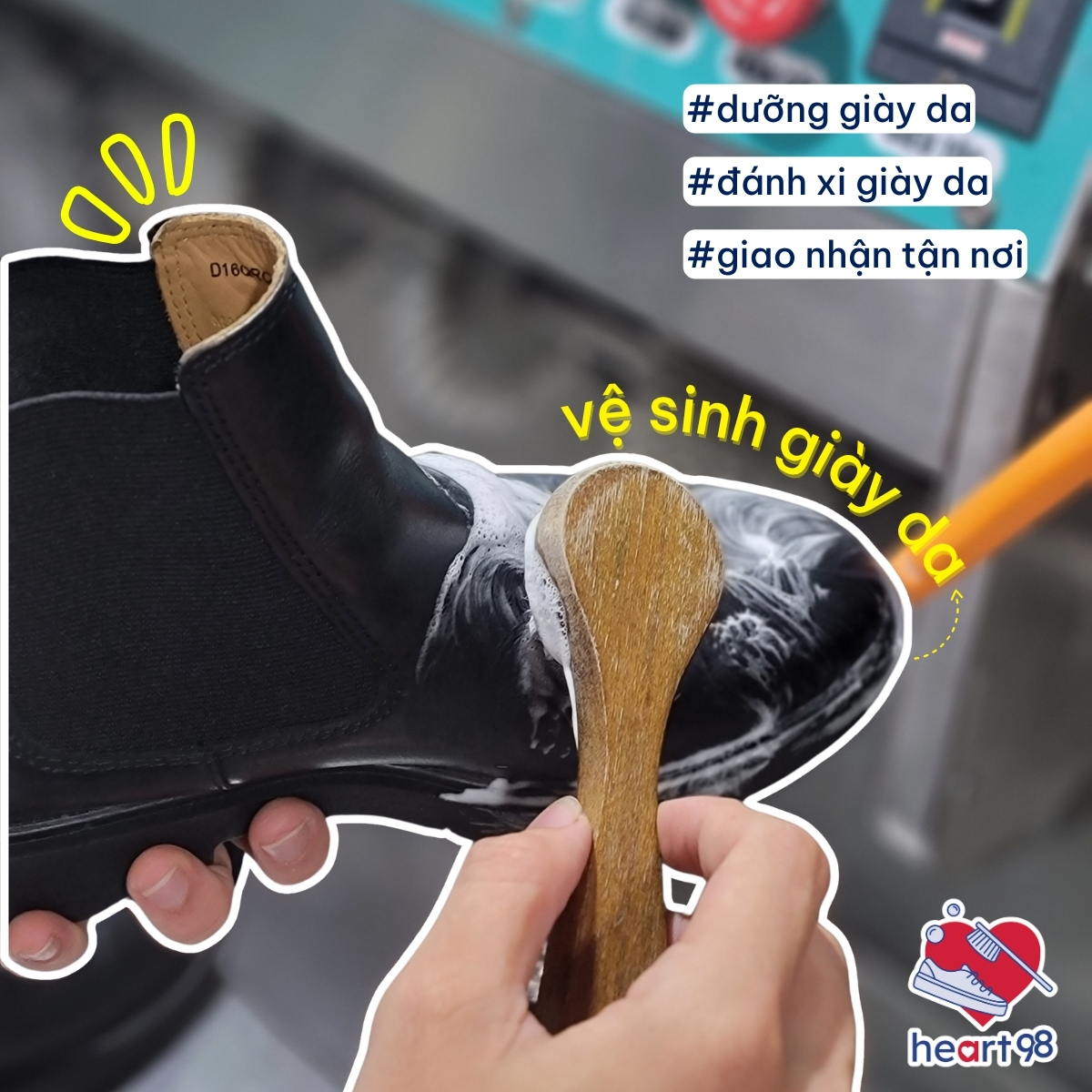 chăm sóc giày da tại heart98